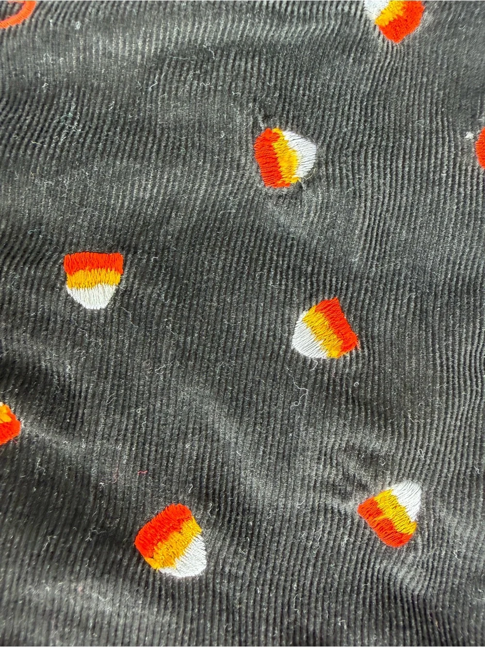 VTG Jack O Lantern Candy Corn Novelty Vest Candy Corn Corduroy Reversible 12 GUC